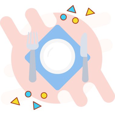 Akşam yemeği ikonu vektör illüstrasyonu