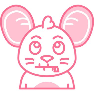 Şirin fare çizgi film karakteri ikonu. beyaz arkaplanda izole