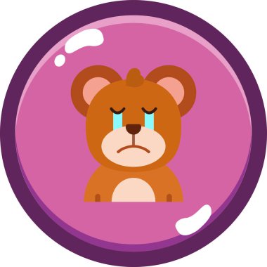 Ağlayan ayı, illüstrasyon, beyaz arkaplanda vektör