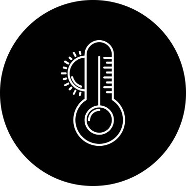 Termometre Vektör Kabartma Simgesi Tasarımı