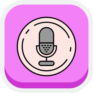 modaya uygun tasarımdaki mikrofon simgesi arkaplanda izole edildi