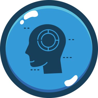 Beyin. Web simgesi basit illüstrasyon
