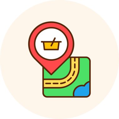 konum haritası renk vektör illüstrasyonu