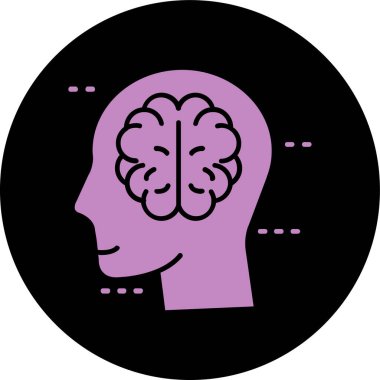 Beyin. Web simgesi basit illüstrasyon