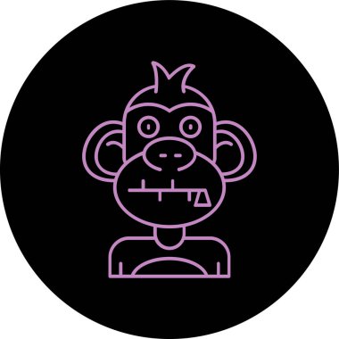 benzersiz maymun vektör çizgisi simgesi