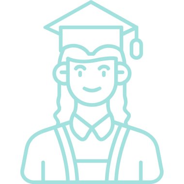 öğrenci avatar simgesi, satır biçimi, vektör illüstrasyon tasarımı