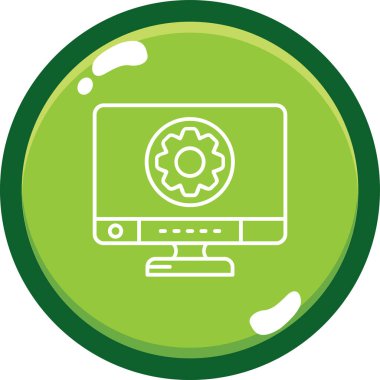 Bilgisayar. Web simgesi basit illüstrasyon