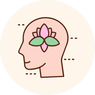 Çiçek süsleme vektör çizimine sahip güzel bir kadın kafası