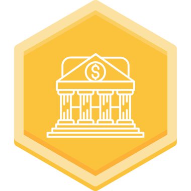 bank düz vektör simgesi