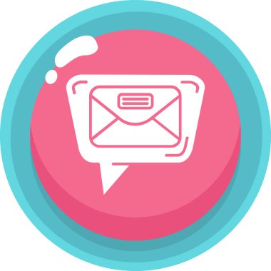 mesaj düz simgesi, vektör illüstrasyonu