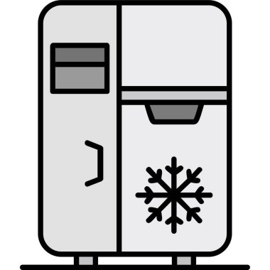 Buzdolabı. Web simgesi basit illüstrasyon