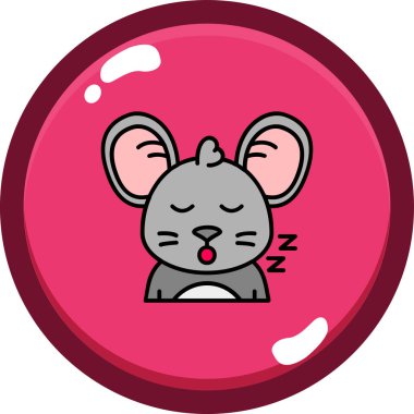 Tatlı pembe fare uykusunun vektör çizimi