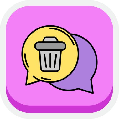 Çöp kutusu simgesi renk ana hatları vektörü