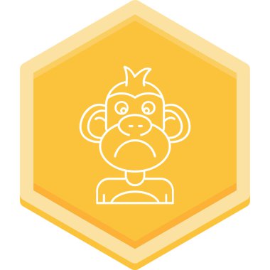 maymun ikon vektör illüstrasyonu