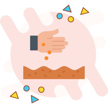 Bozuk para vektör illüstrasyon tasarımı ile insan eli