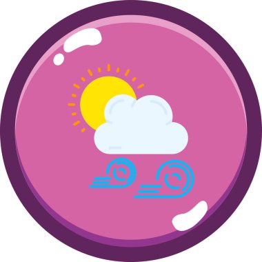 Bulut güneş hava durumu simgesi doldurulmuş dış hat biçiminde