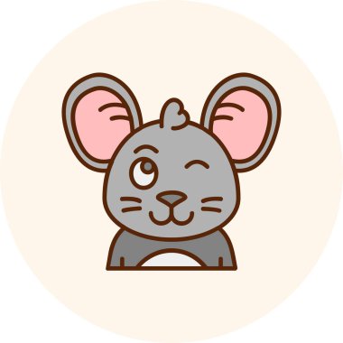 şirin fare başlı hayvan çizgi film vektör çizimi grafik tasarımı