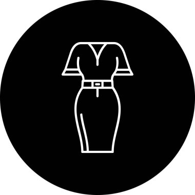 Kadın ve giysi simgesinin vektör illüstrasyonu