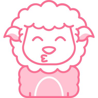 Sevimli çizgi koyun simgesi