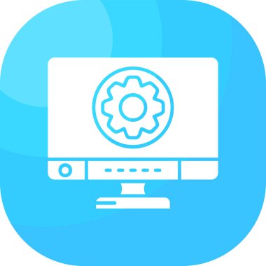 Bilgisayar ayarları. Web simgesi basit illüstrasyon