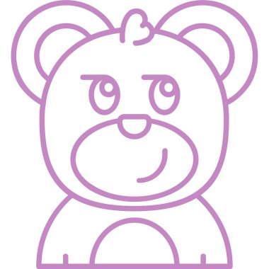 Sevimli ayı kafası ve göz ifadesi vektör çizimi tasarımı