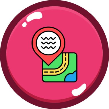 Navigasyon konumu haritası simgesi - taslak biçimi