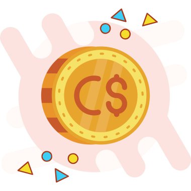 para dolar sikkeleri düz tasarım simgesi