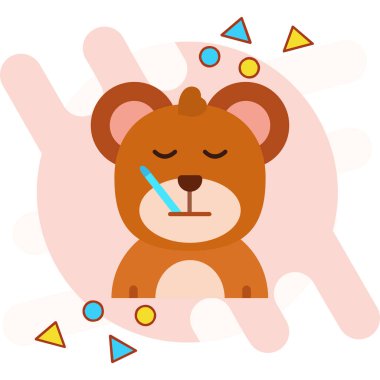 Büyük gözlü şirin çizgi film aslanı. vektör illüstrasyonu.