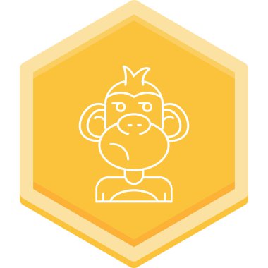 maymun kafası simgesi. vektör illüstrasyonu