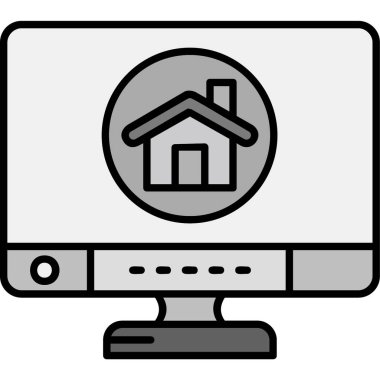 Ev. Web simgesi basit illüstrasyon