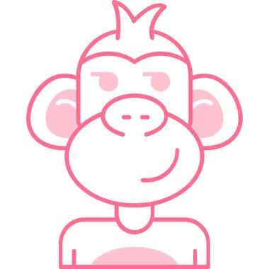 maymun ikon vektör illüstrasyonu