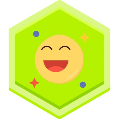 Mutlu Düz Çokgen düğmesi vektör çizimi