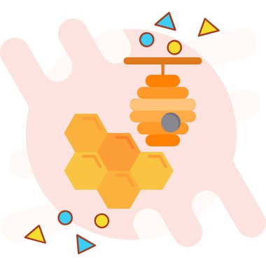 Arı kovanı bal simgesi düz stil