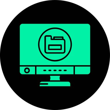 bir veri ağ simgesi çemberine sahip dizüstü bilgisayar