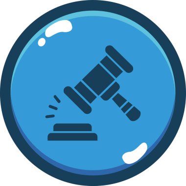 Law gavel adalet simgesi doldurulmuş ana hatlarıyla