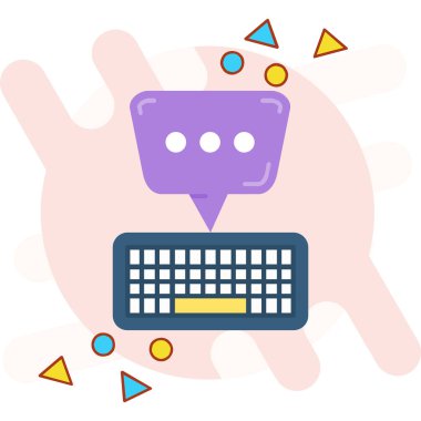 Sohbet baloncukları vektör illüstrasyonlu dizüstü bilgisayar