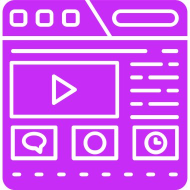 video. Web simgesi basit illüstrasyon