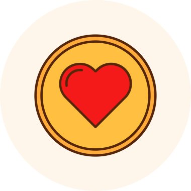 Aşk vektörü illüstrasyon simgesi olan kalp