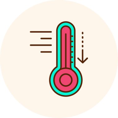 Termometre simgesi. Sıcaklık işaretinin vektör gösterimi