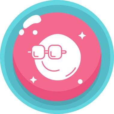 Yuvarlak çerçeveli şirin bir çizgi film simgesinin vektör çizimi