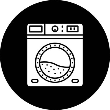 Çamaşır makinesi glif simgesi