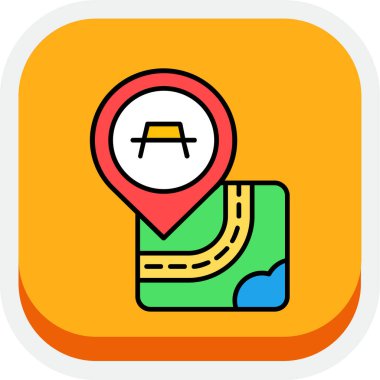 harita gps konum vektörü simgesi