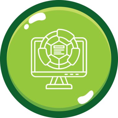 Moda Biçimli Bilgisayar Simgesi İzole Arkaplan