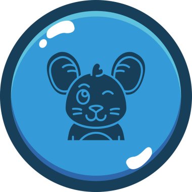 hayvan sıçan zodyak simgesi doldurulmuş ana hatlar biçiminde