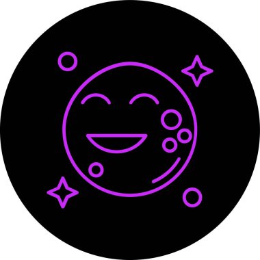 Mutlu emoji simgesi, vektör illüstrasyonu