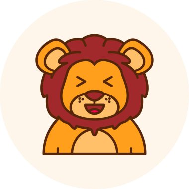 Aslan başı karikatür vektör çizimi grafik tasarımı