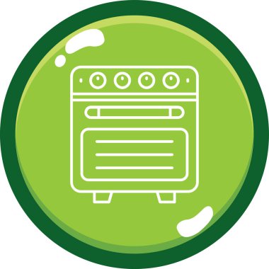 Fırın karikatür düğmesi vektör simgesi çizimi