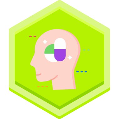 Beyin. Web simgesi basit illüstrasyon