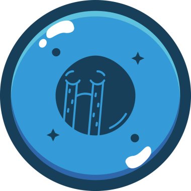 Moda tasarım tarzında ay simgesi yumuşak mavi arkaplanda izole