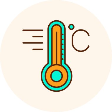 Soğuk termometre simgesi, basit vektör çizimi